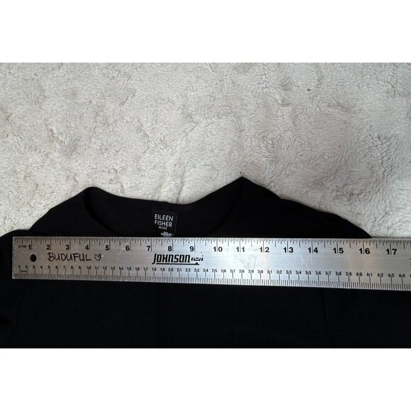 Eileen Fisher Women's Zip-Front Jacket Size PM Black Relaxed Fit Lightweight - Picture 8 of 8
